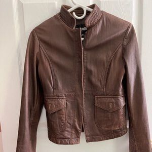 Brown Women's Leather Jacket- size small